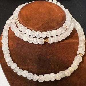 Vintage rose quartz necklace